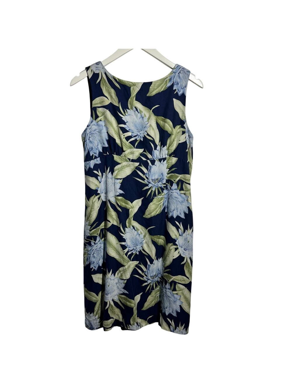 Tommy Bahama 100% Silk Blue Floral Tropical Sleeveless Sheath‎ Dress 8 Wedding